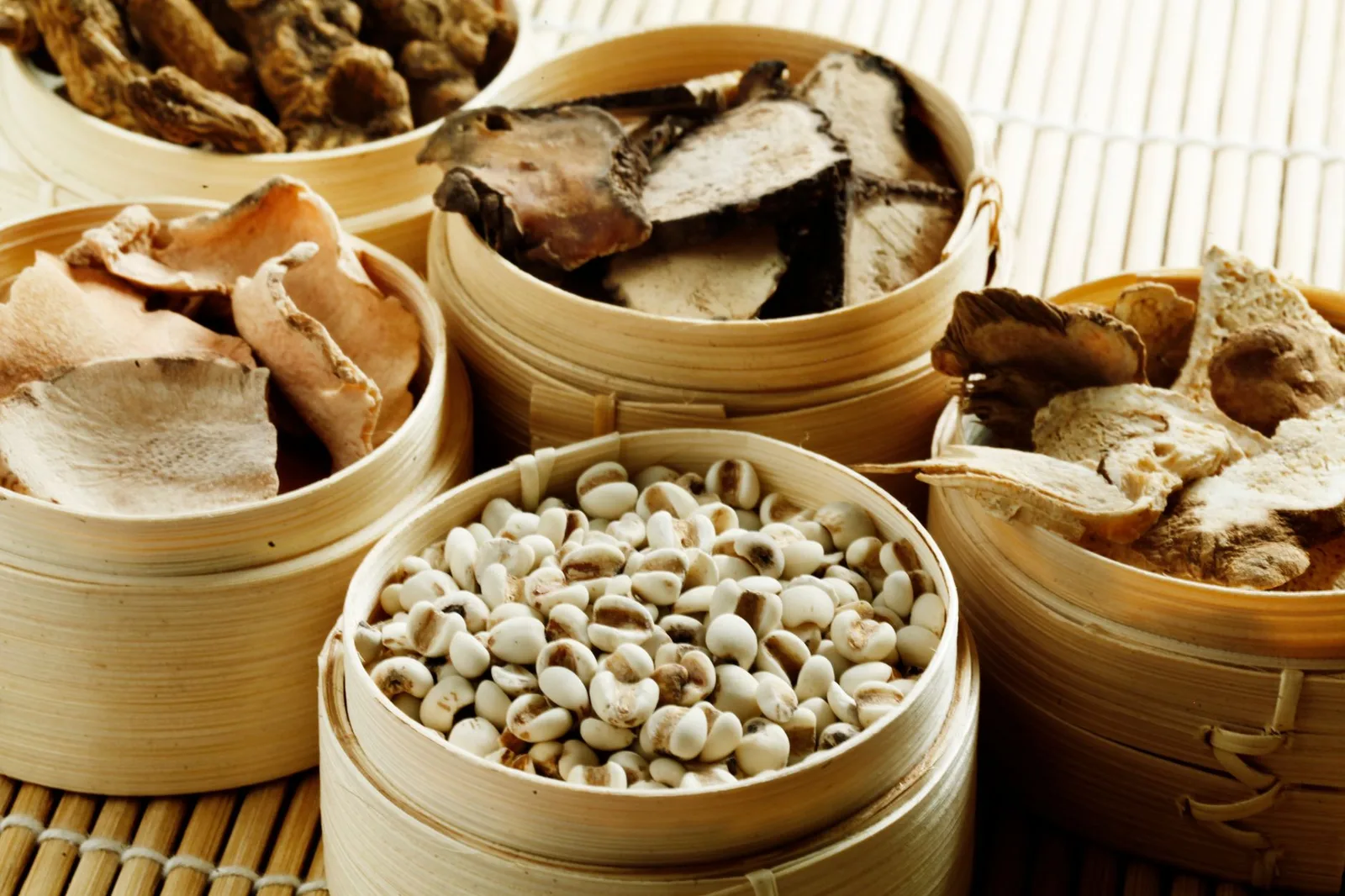 Cận cảnh hình dáng và bề mặt rễ thảo dược sấy khô